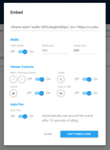 Embed Settings - Auto Pan