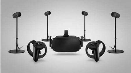 The Oculus Rift is made up of a headset, two hand controllers, and 4 positioning cameras. Our VR headset comparison has to contain this poster child for VR.