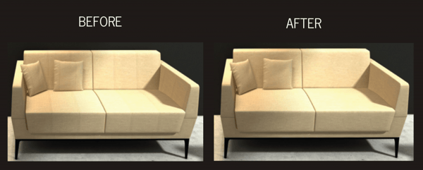 Fabric surfaces before and after