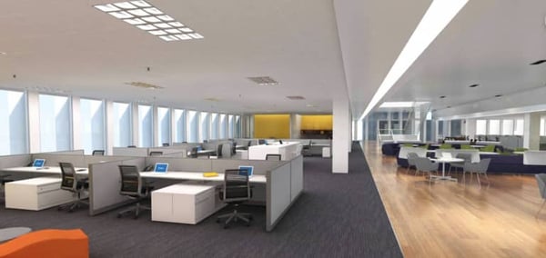 Rendered image of a office