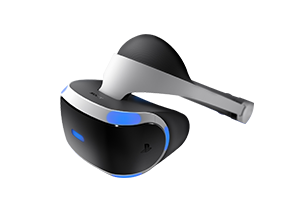 The Sony PlayStation VR’s sleek headset.